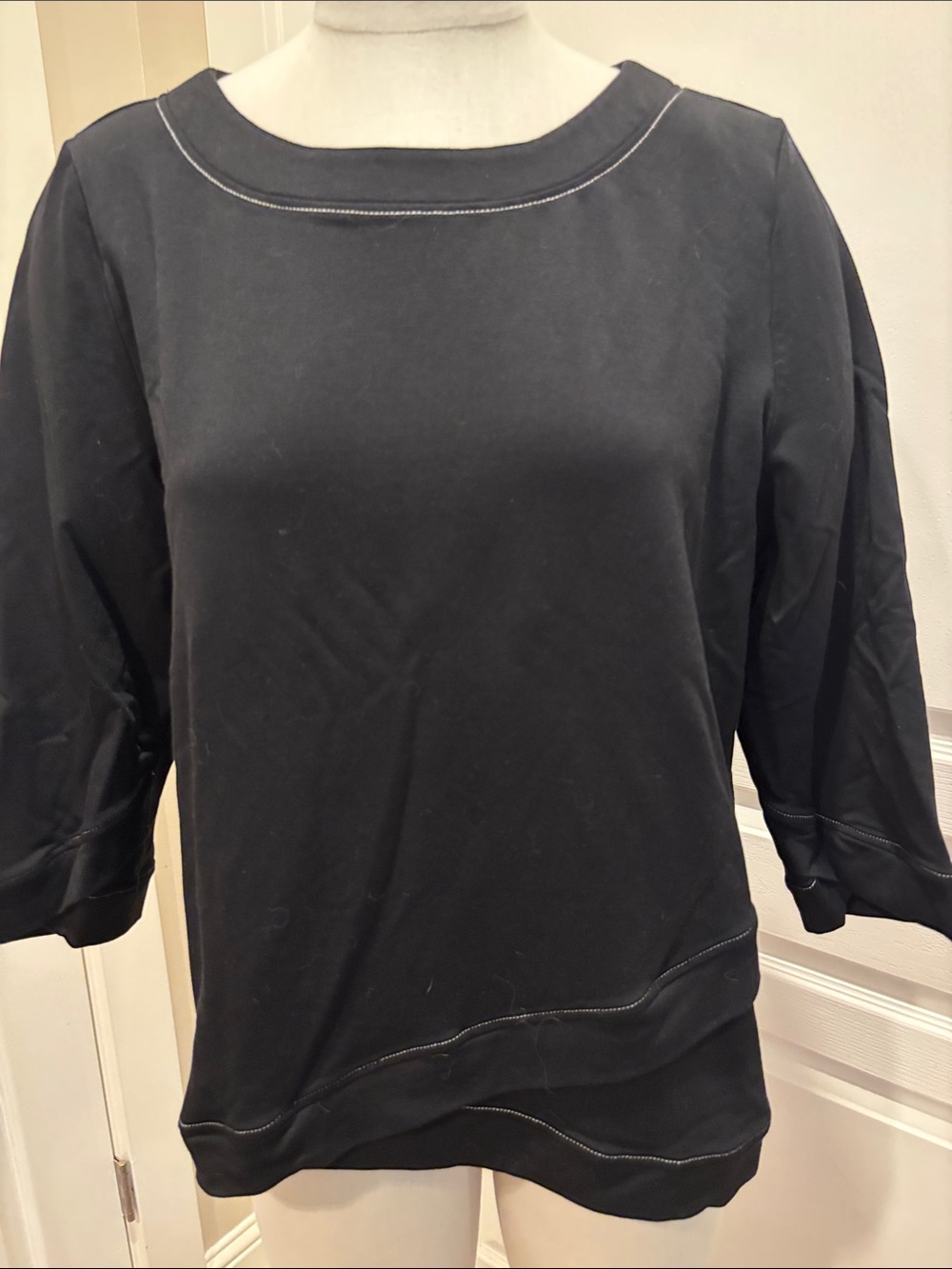 Habitat Black Boatneck Sweatshirt with Contrast Stitching
